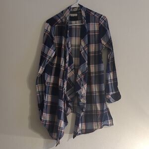New York Laundry Navy Plaid Women's Coat